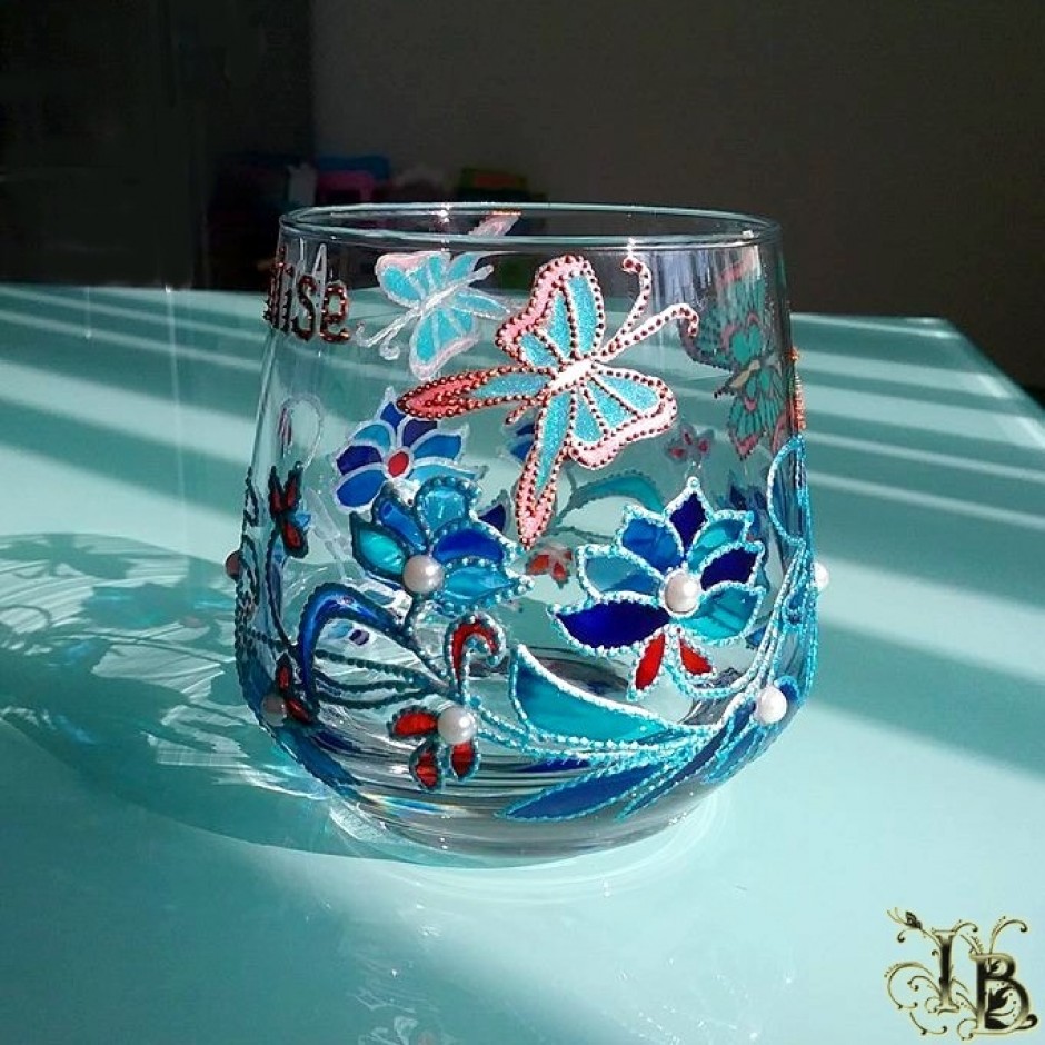 Hand Painted Candle Holder