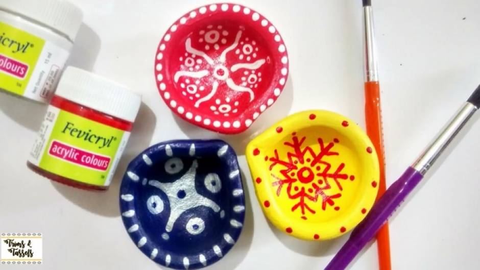 simple diya painting designs