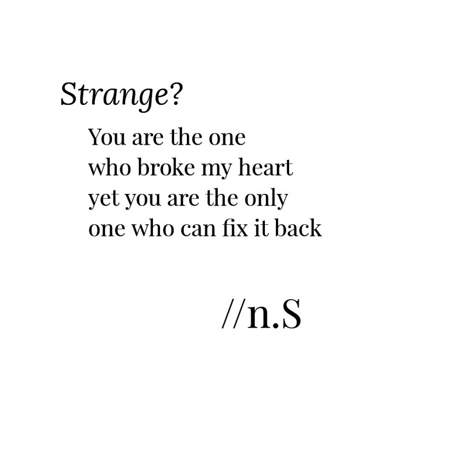 Isn't it strange?