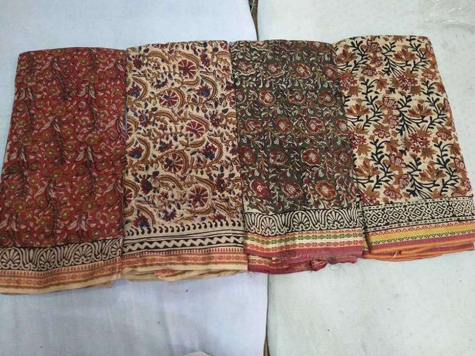 Kalamkari hand painted saree/ Andhra Pradesh India