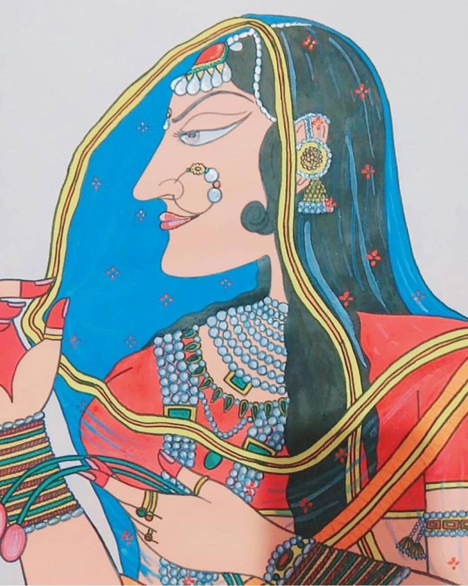 Radha BaniThani Painting by Raavi Kapoor  Pixels