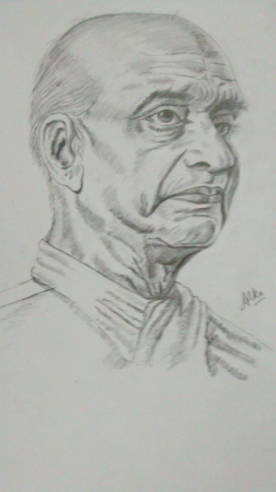 Sardar Vallabhbhai Patel Pencil Sketch Drawing Realistic Art