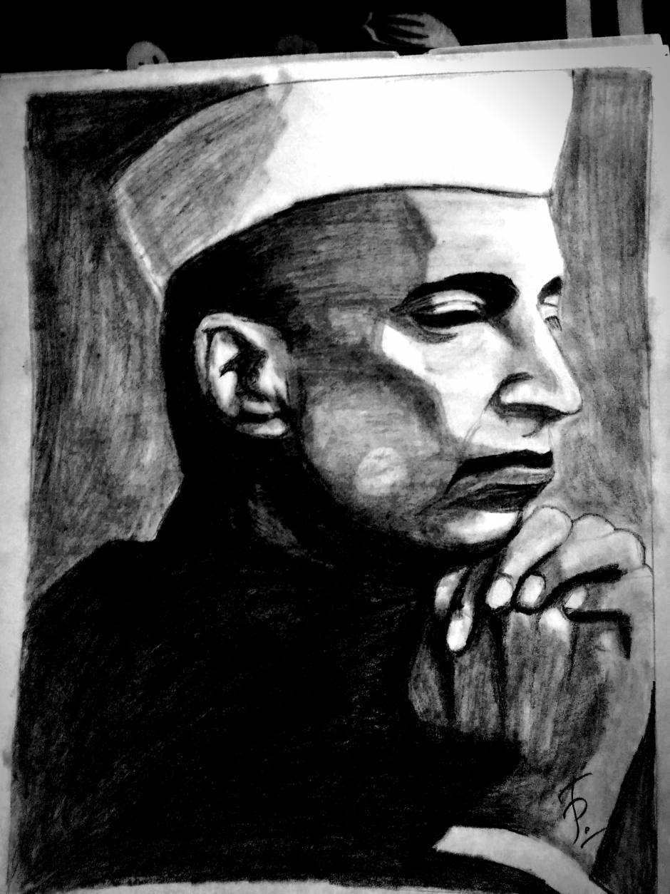 Portrait Of Pandit Jawahar Lal Nehru..