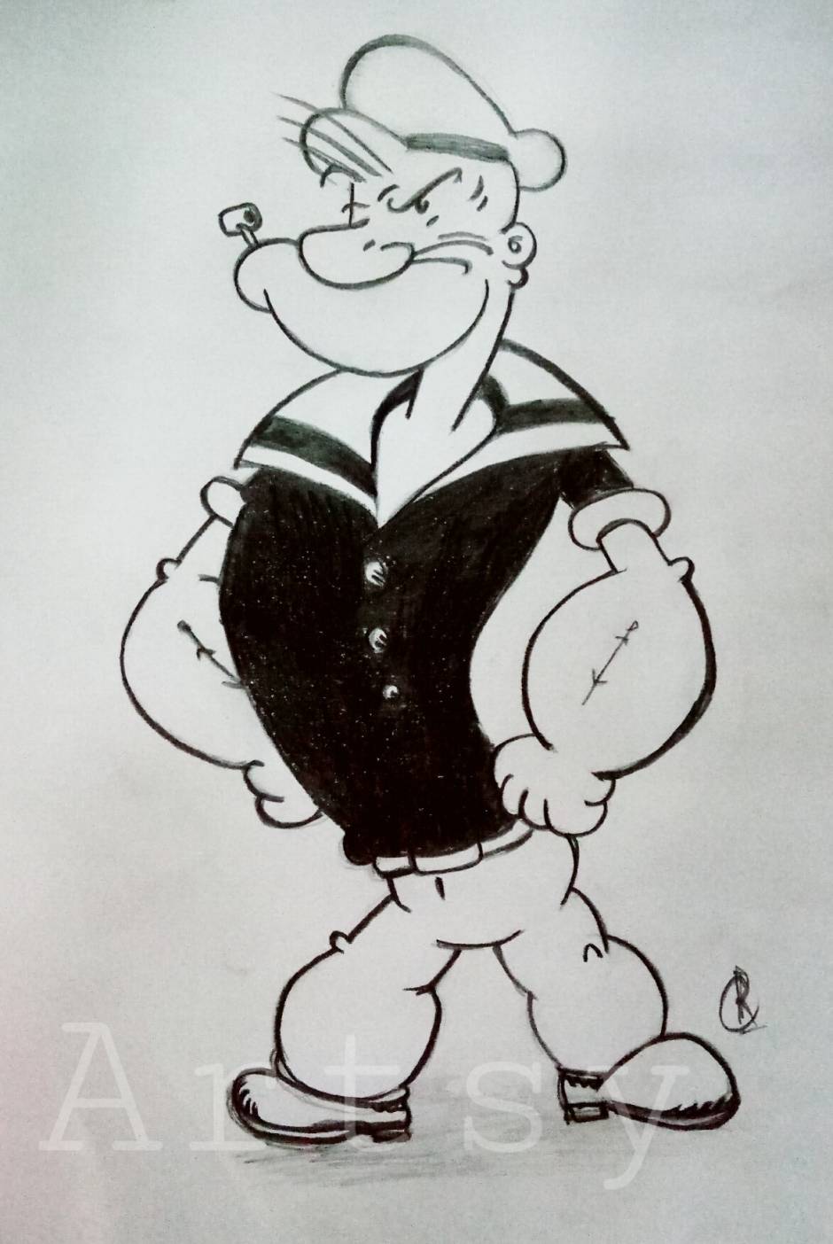 Popeye the sailor man Pencil sketch | Instagram
