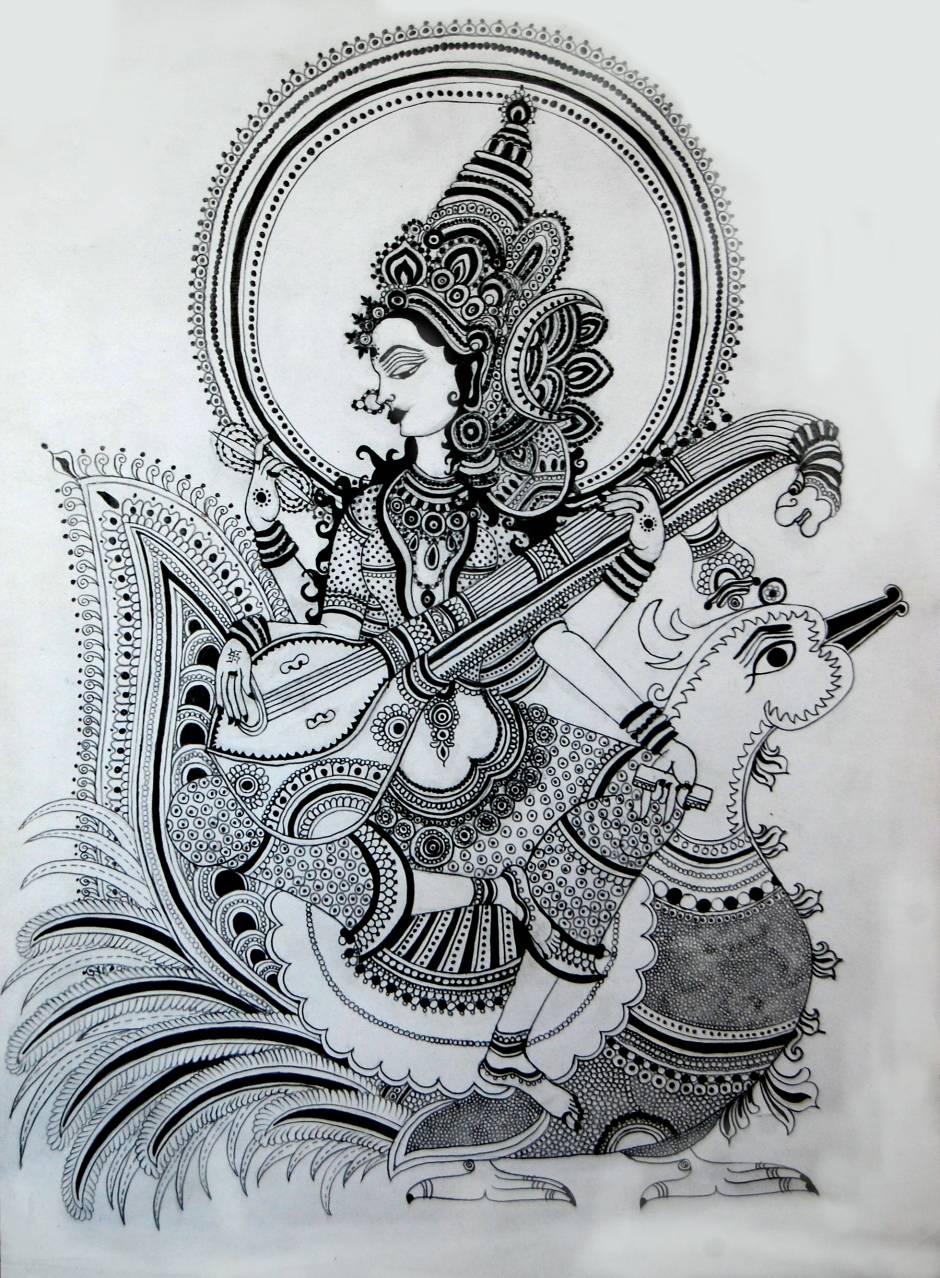 easy mata saraswati drawing - Clip Art Library-saigonsouth.com.vn