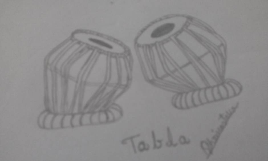 Tabla Simple Pencil Sketch