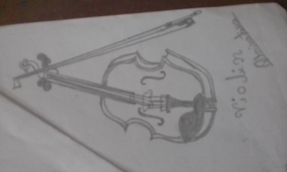 Buy Violin Coloured Pencil Drawing Greeting Card Illustrated by Online in  India  Etsy