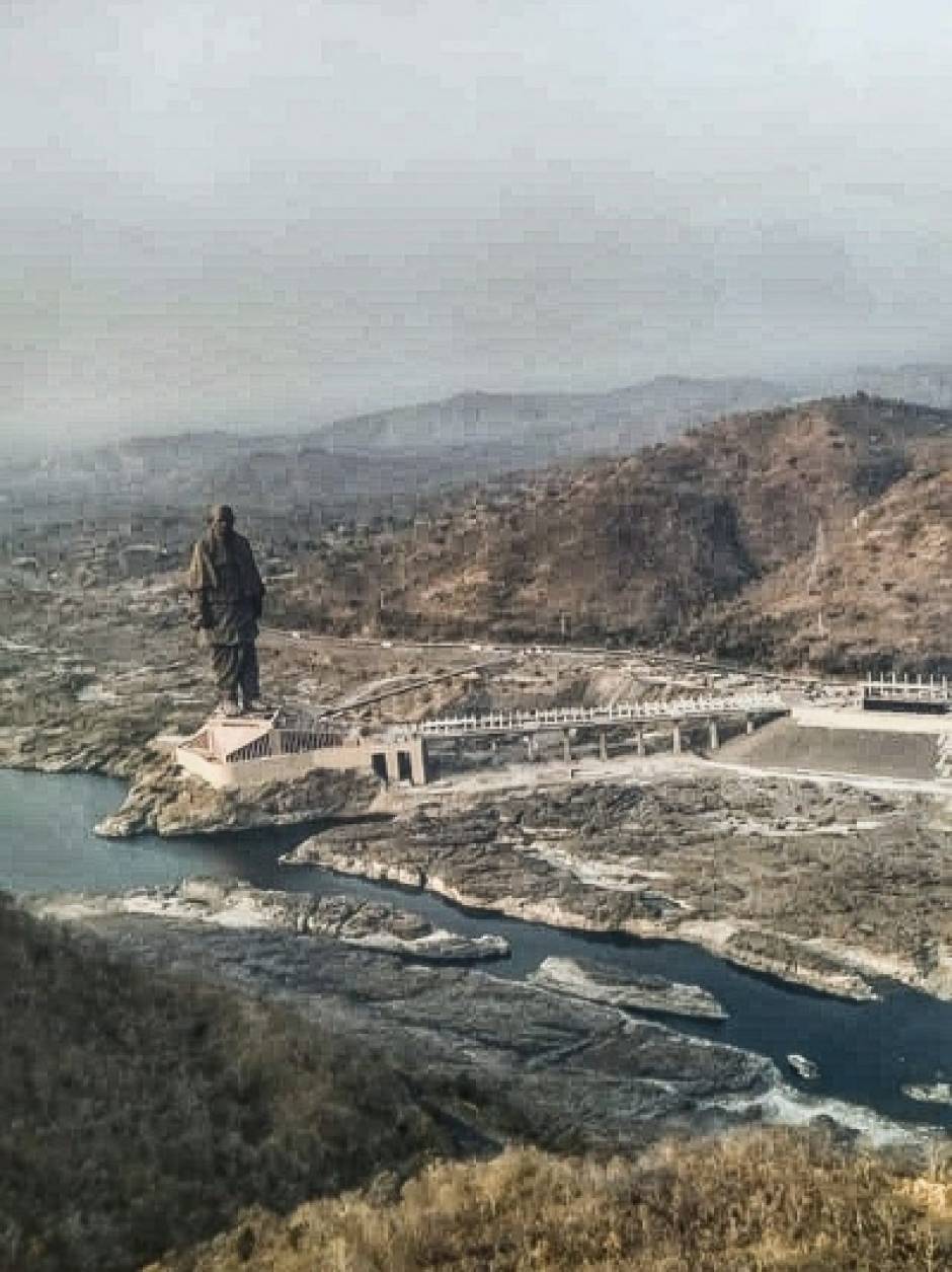 Statue of unity aerial view