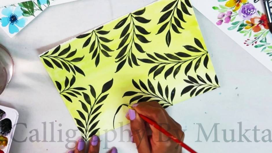 HOW TO MAKE LEAF BACKGROUND ON PAPER | CREATIVE ART IDEAS