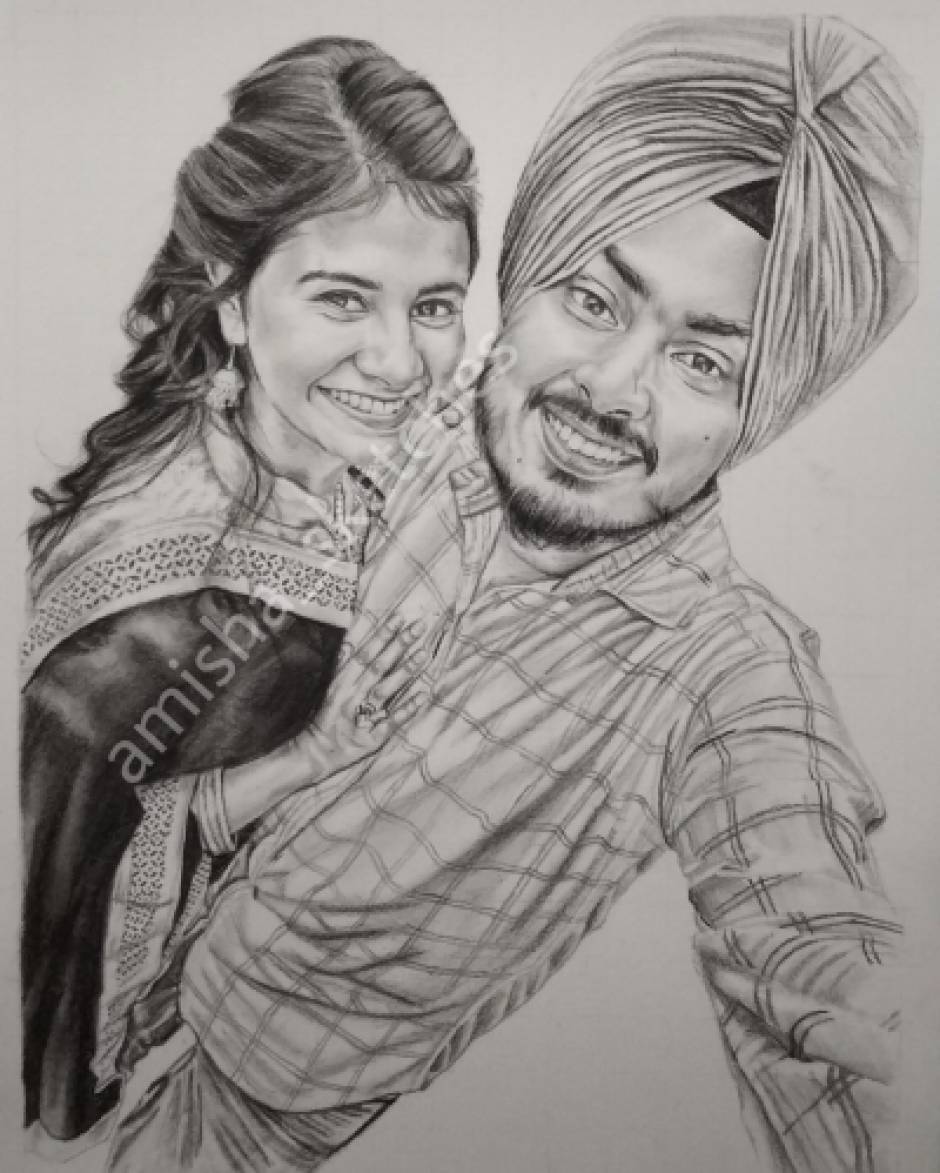 Order Handmade Pencil Sketch Portrait for Birthday Anniversary Wedding  Farewell With Frame A5 Size Online From Magicraft GiftsKarur