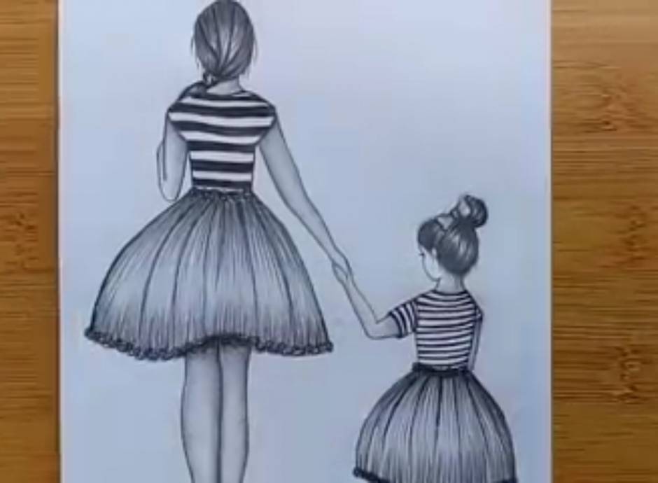 Mother's day special drawing | Sketches, Mother's day sketch, Girl drawing  easy