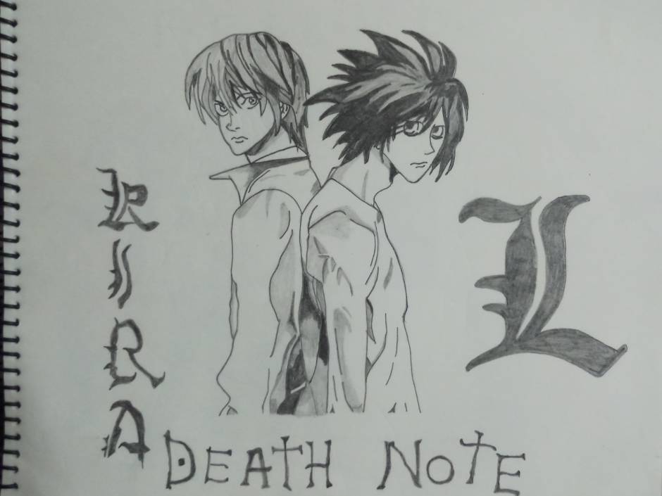 Death Note sketchbook: Death note sketchbook for drawing, Painting,  Sketching, writing, this Death note sketchbook is a perfect gift for anime  and ... light & L & ryuk from Death note sketch