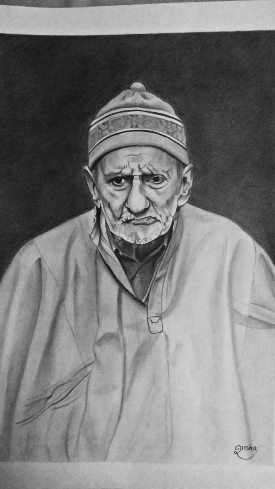 Old man realistic sketch