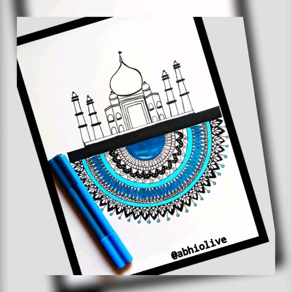 Download Taj Mahal Coloring Page - Easy To Draw Taj Mahal PNG Image with No  Background - PNGkey.com