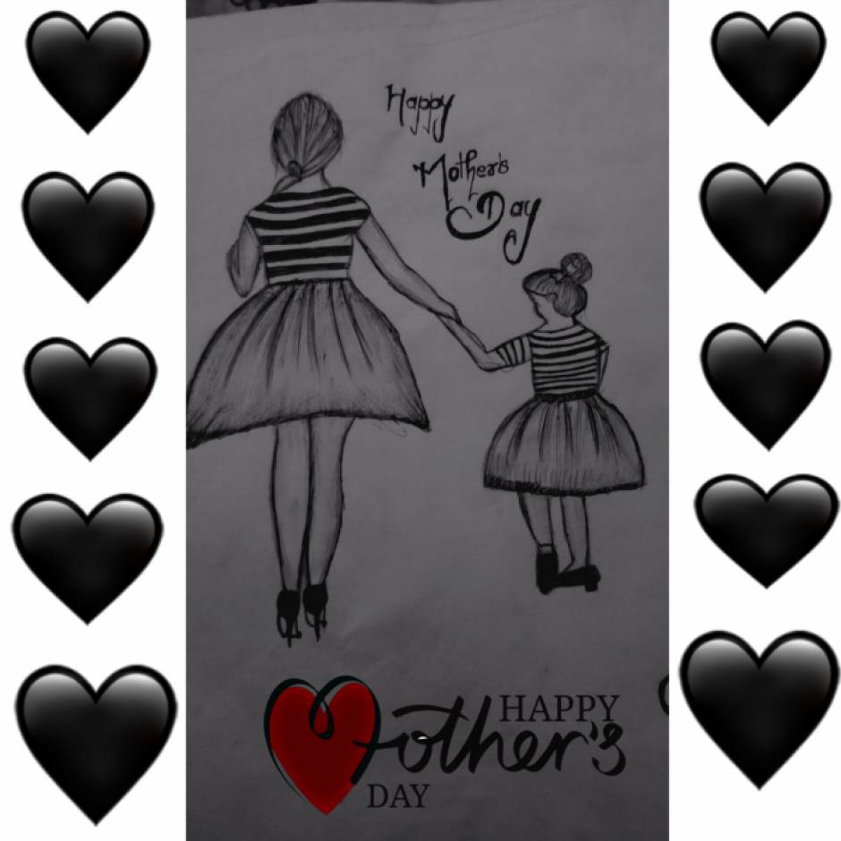 Happy Mothers Day Mom and child in a line  Stock Illustration  88892179  PIXTA
