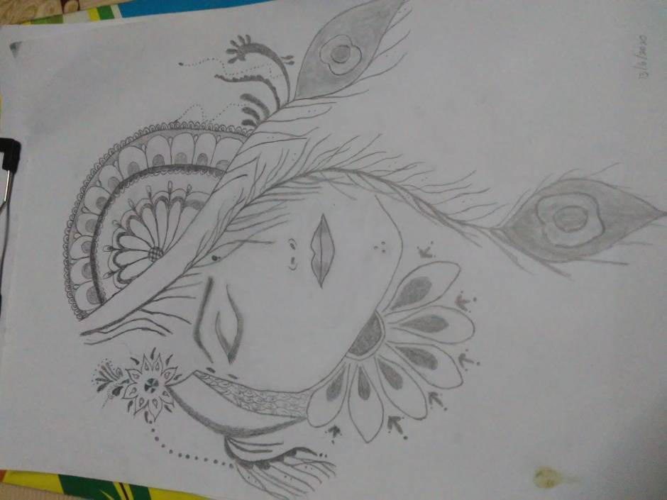 Shri Krishna ji drawing (@creativitygarden ) #drawing #shrikrishna - YouTube