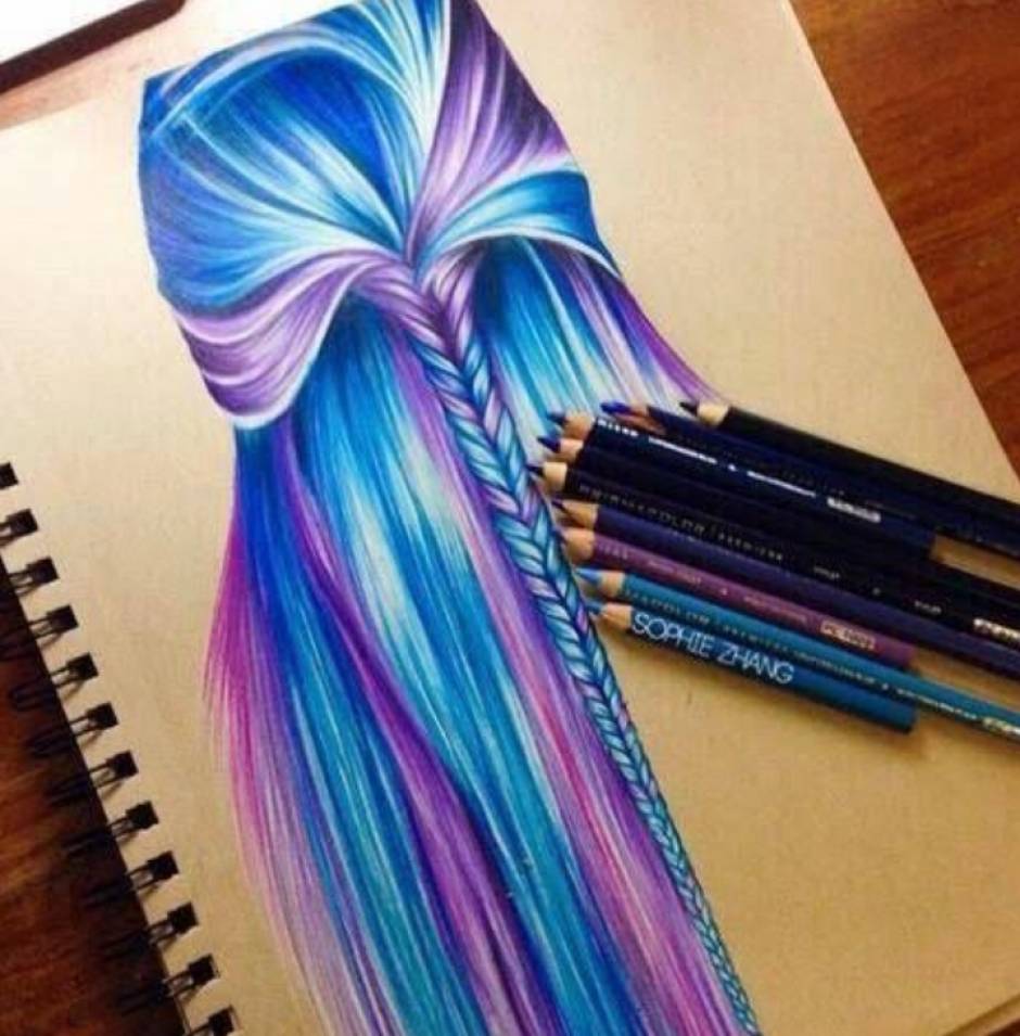Girl hair drawing