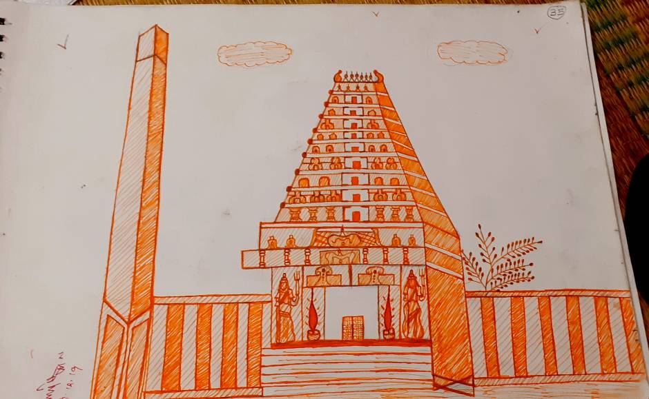 Delhi's Baha'i House of Worship (the Lotus Temple), double doors on the  bottom for scale, Me, Pen on paper on-site : r/architecture