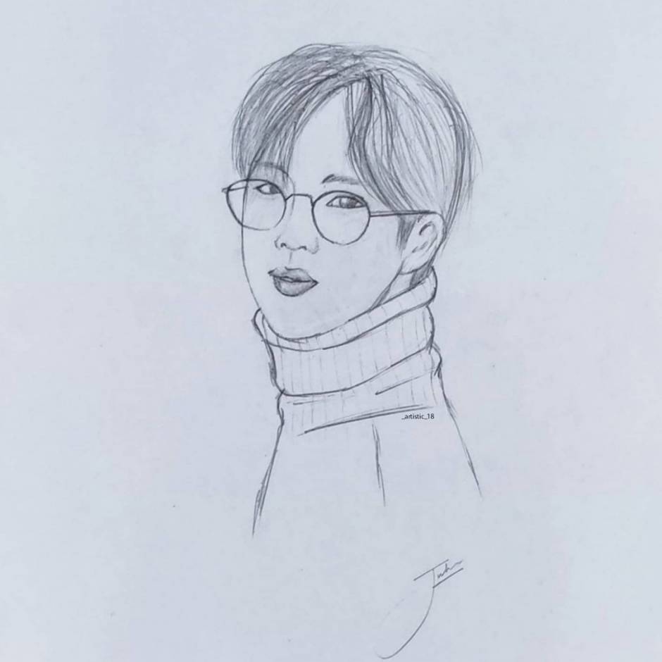 BTS Jin Drawing 1, an art print by Danielle - INPRNT