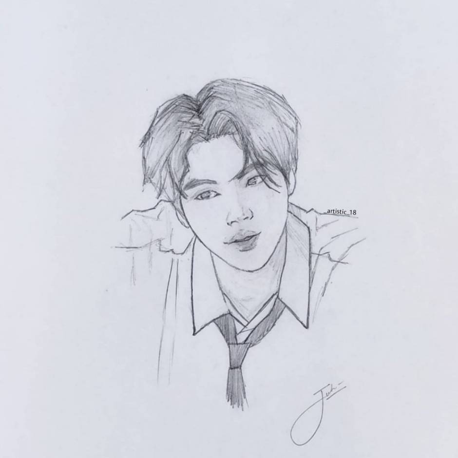 Jungkook BTS Drawing pencil sketch art artist BTSfanart, 방탄소년단 정국. Artist  @derkleinejoon #drawing #artwork #jungkook #painting #그림… | Instagram