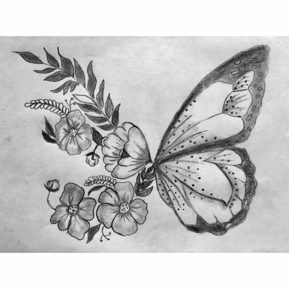 Butterfly and flower Art