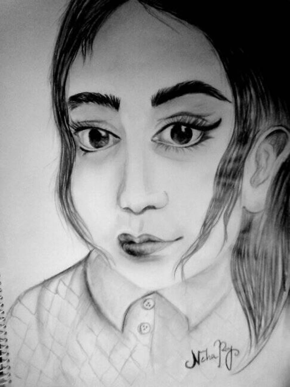 3d grayscale woman face , beauty , perfect face , Pencil Sketch - Arthub.ai