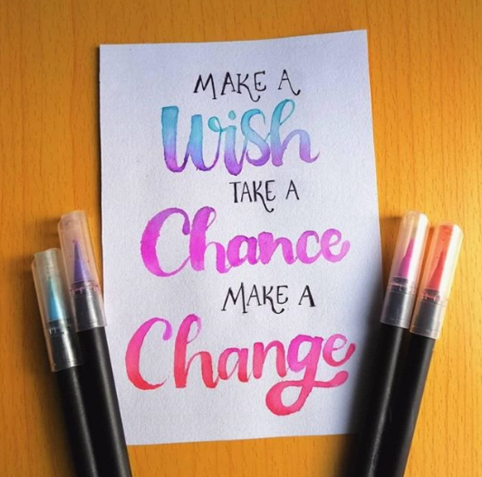 Colourful Calligraphylettering Quote