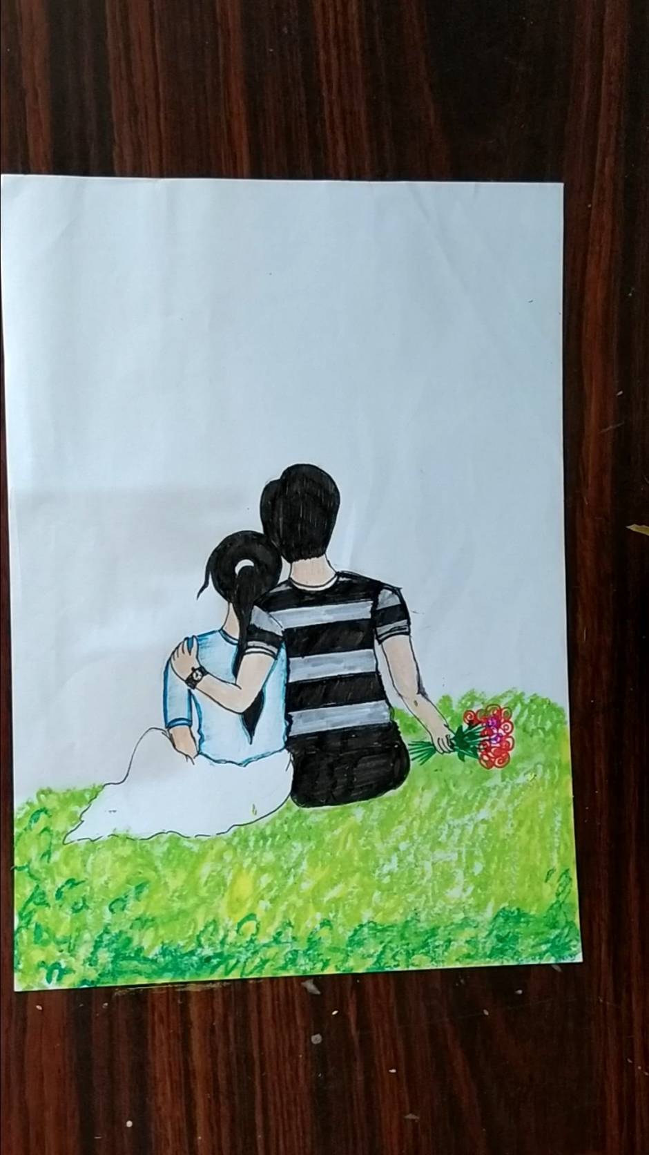 Easy Drawing - Romantic couple oil pastel drawing...... | Facebook