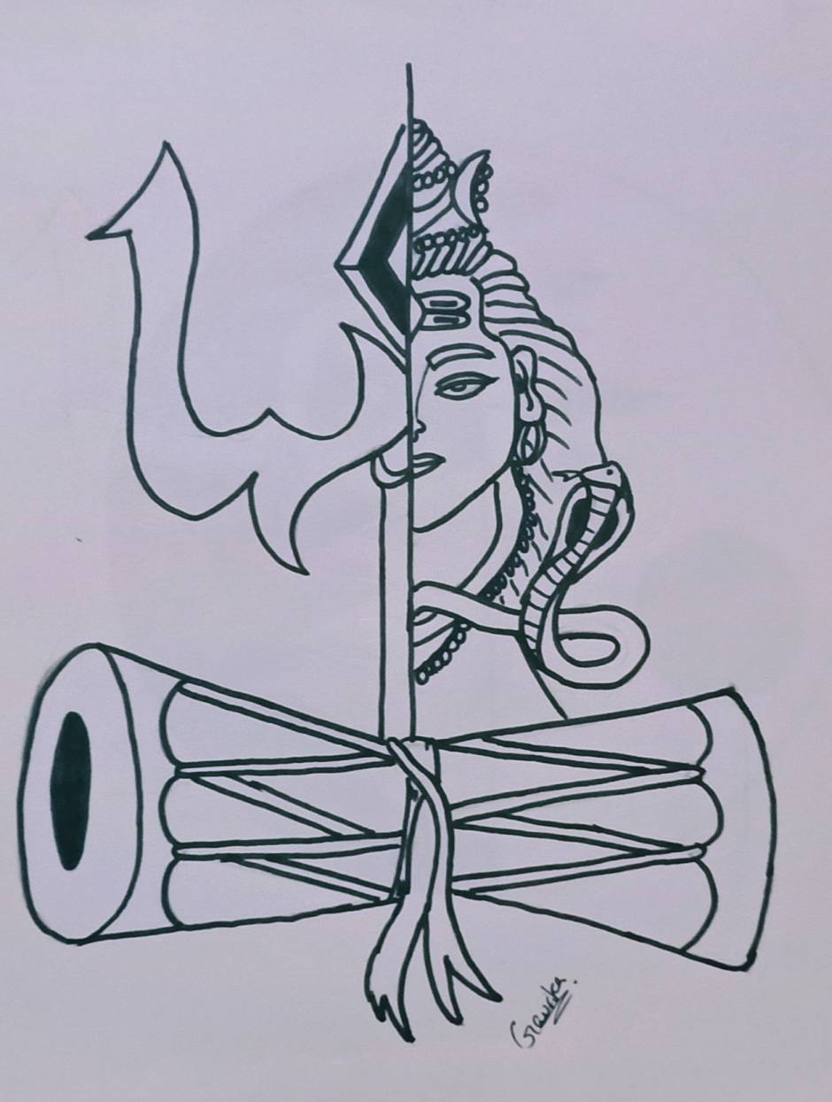 Paper Matte Shiv Ji Pencil Sketch at Rs 1500/piece in Delhi | ID:  23214530230-saigonsouth.com.vn