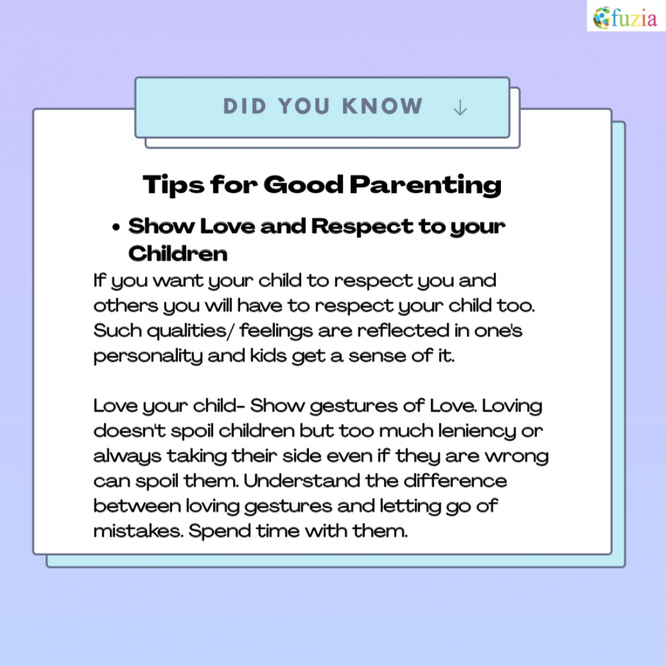 Did You Know - Tips for Good Parenting - Fuzia