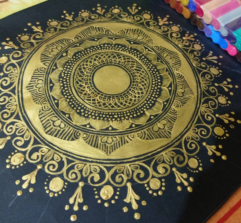 Golden Mandala Art