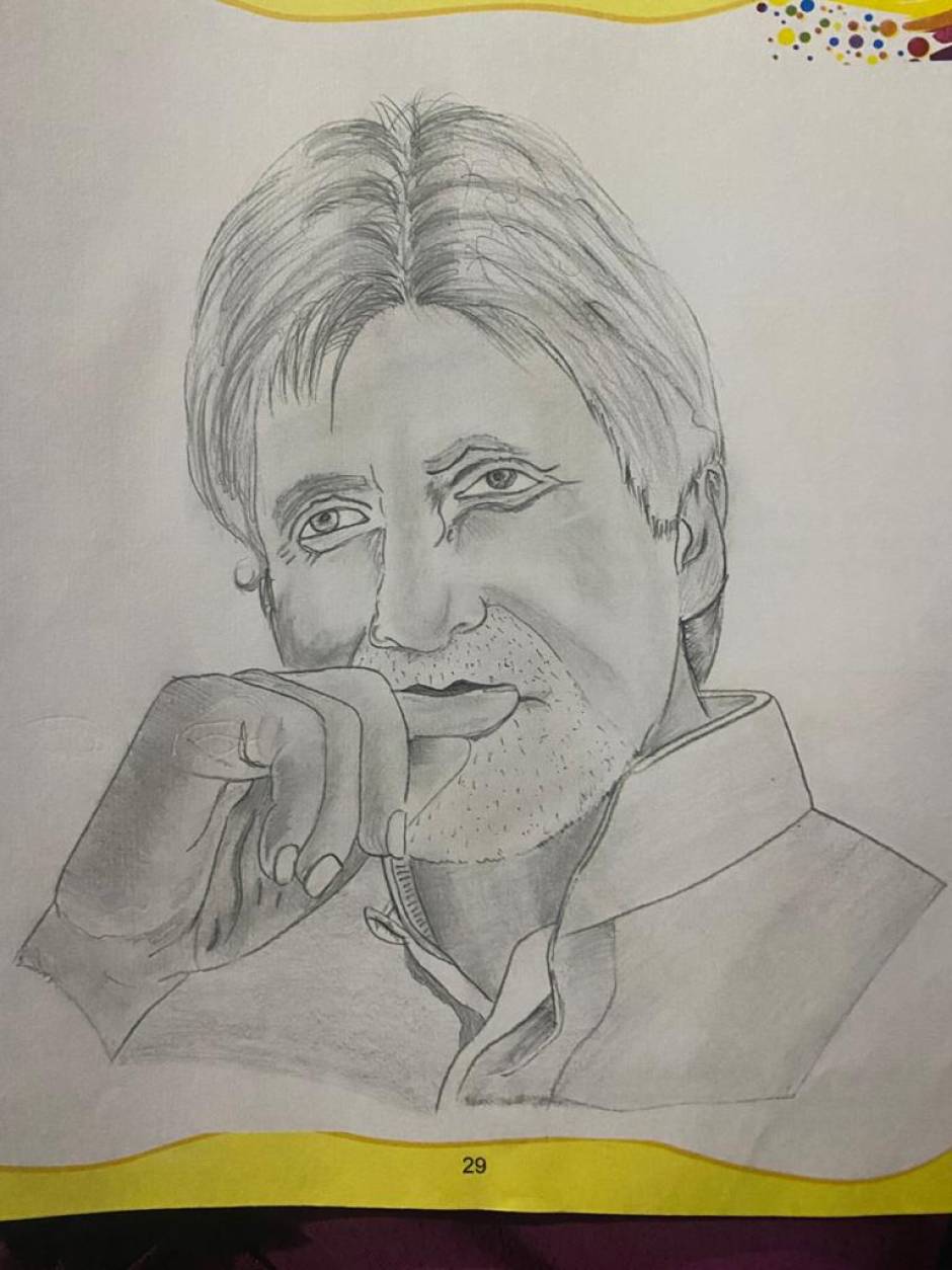 Amitabh Bachchan || How to draw Amitabh Bachchan portrait - YouTube