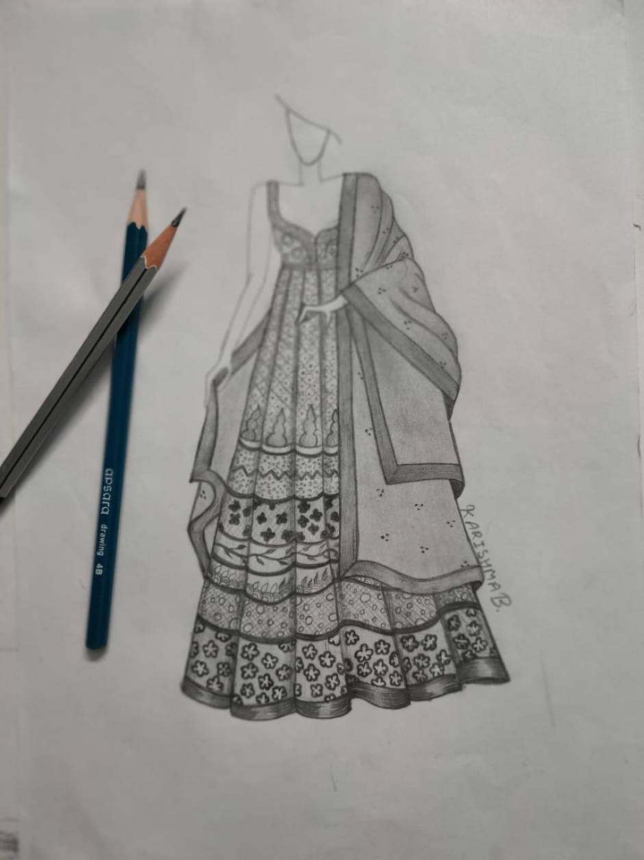 Anarkali dress  Sketches Fashion design books Fashion illustration  dresses