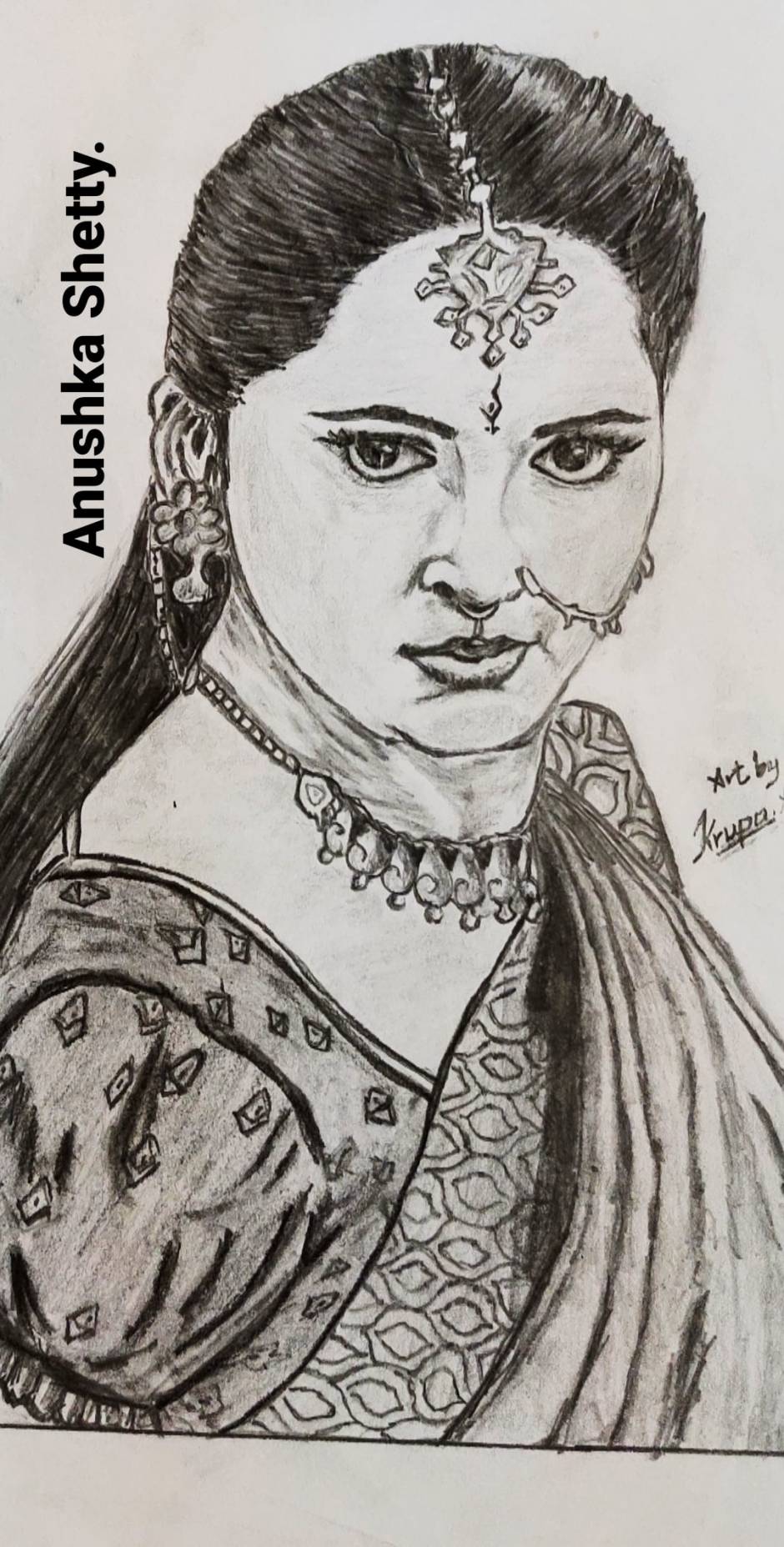 Portrait of Anushka Shetty by ranju on Stars Portraits  8