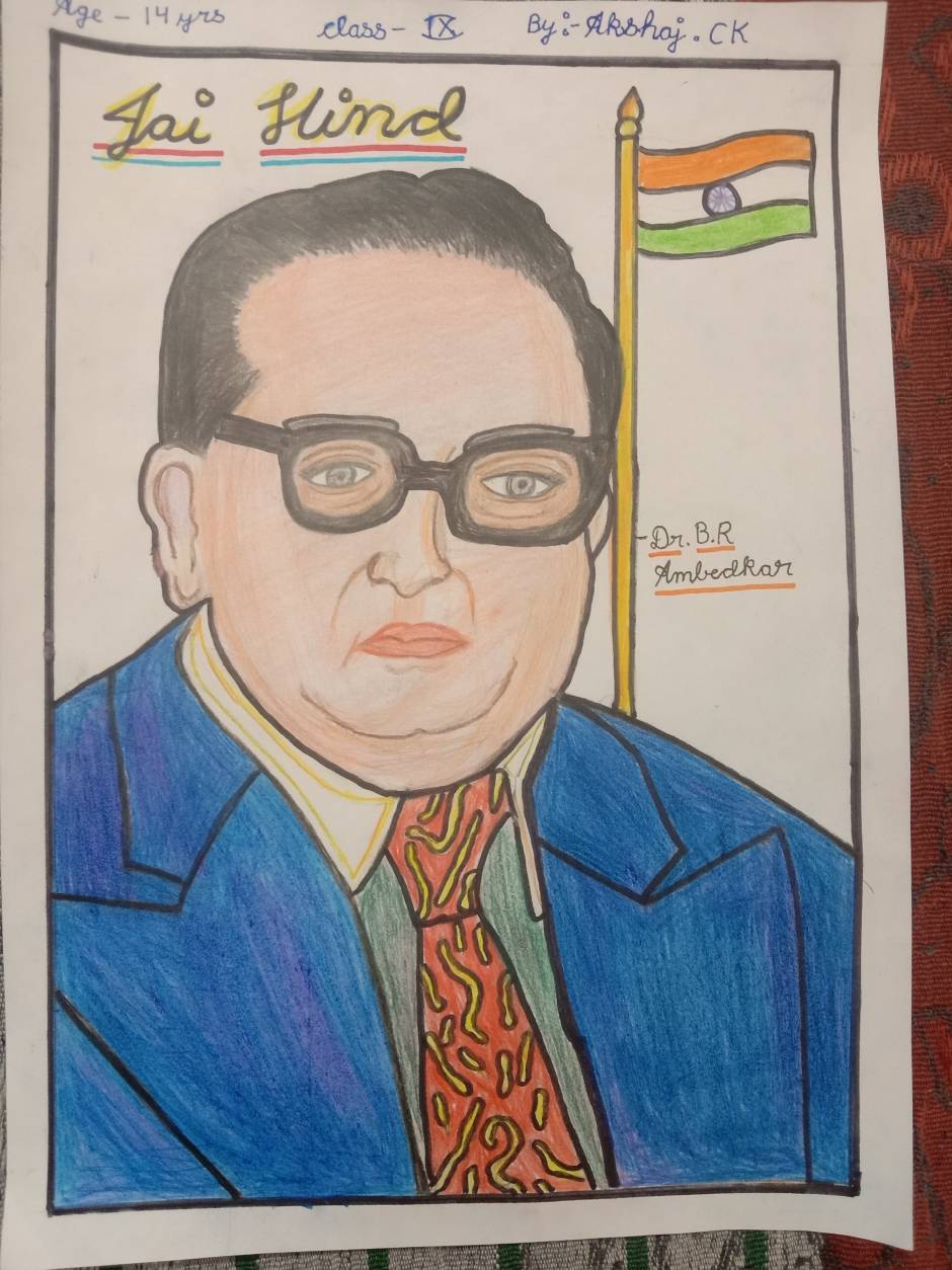 Anaadi Dr. Bhimrao Ambedkar Modern Wall Painting With Frame | Photo Frame  For Home | Painting