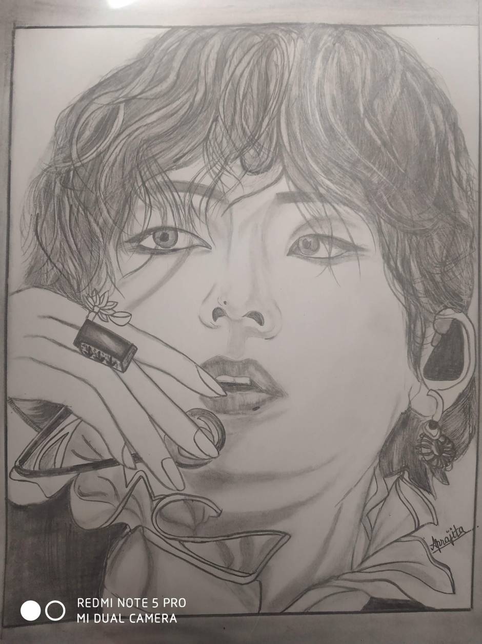 Drawing BTS V Taehyung Pencil Sketch How To Draw BTS VTaehyung Step  by Step Tutorial Fanart  YouTube
