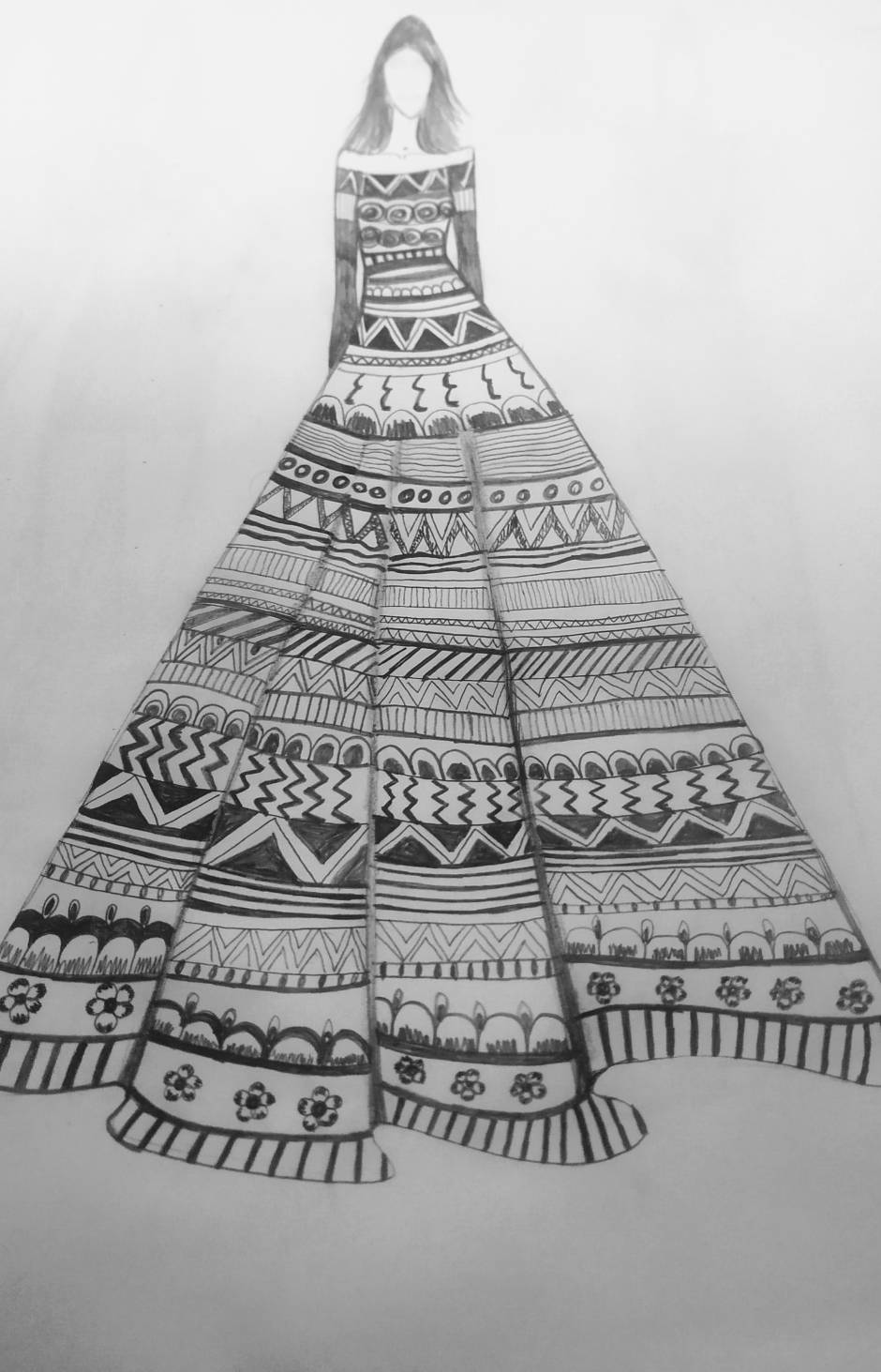 Beautiful Mandala/doodle/zentangle dress from beginning | Fashion  illustration | Design-4 | - YouTube