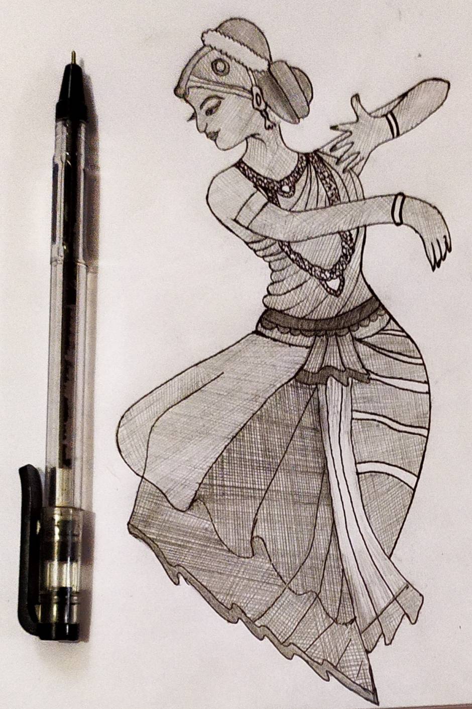 Indian Tamil nadu classical dance Bharathanatiyam outline sketch. vector  illustration drawing Stock Vector Image & Art - Alamy