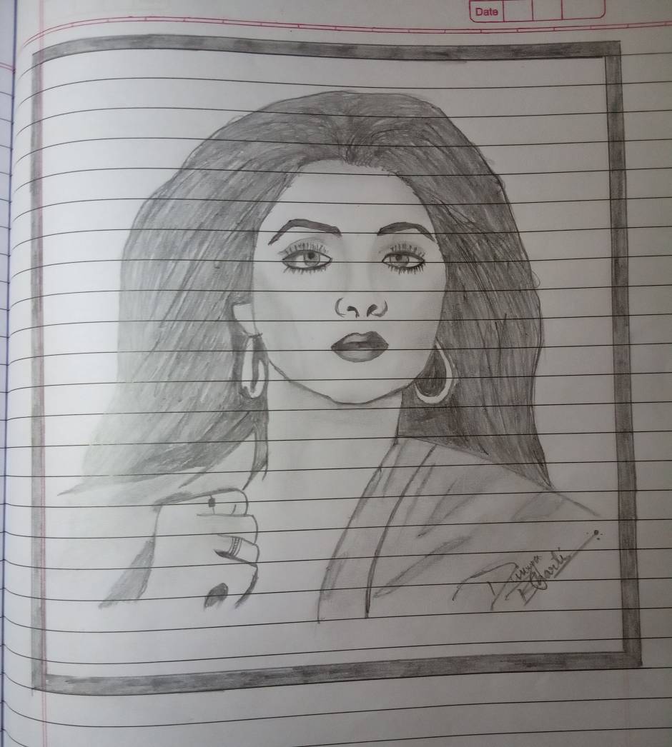 Sameer Art  Beautiful Actress Divya Bharti Pencil Sketch  Facebook
