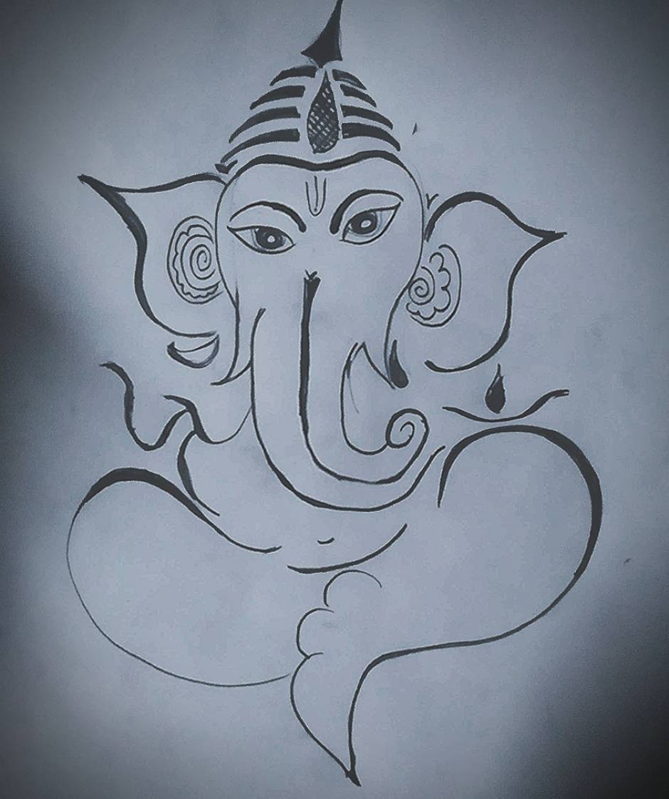 Pencil sketch of Lord ganesh by jayeshart