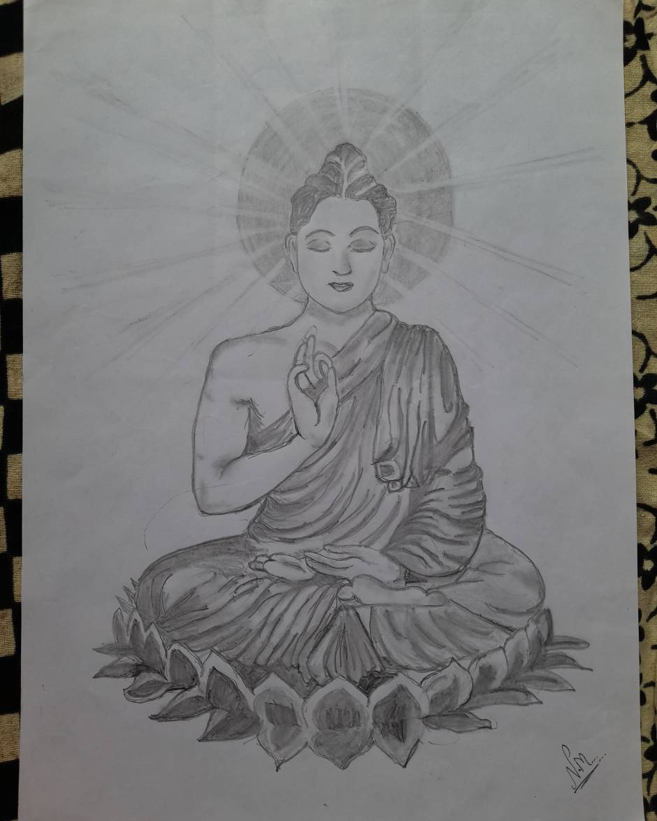 Sketch Of Lord Buddha - Desi Painters