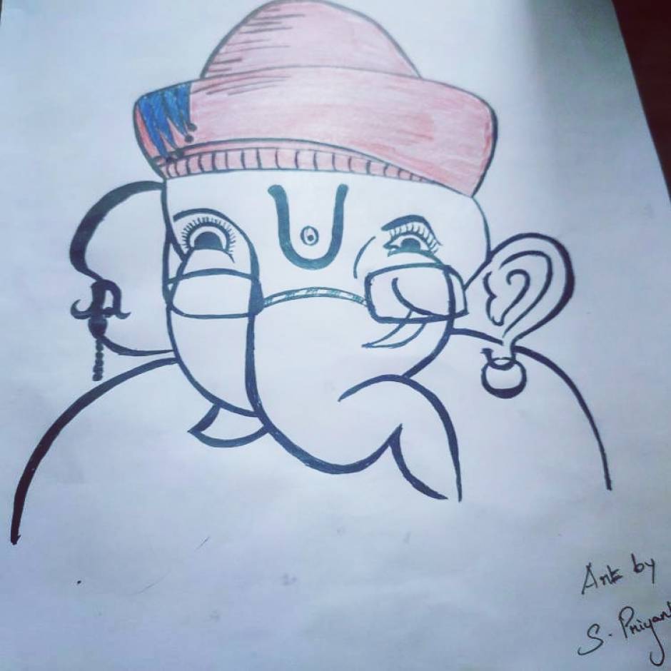 Ganpati Drawing easy | How to draw God Ganesha | Vinayagar drawing | Draw  Ganpati Bappa - YouTube