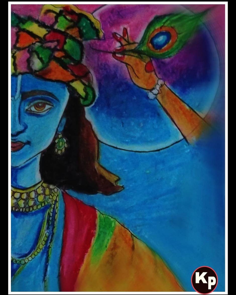 Holi drawing/Oil Pastel drawing/How to draw Radha Krishna /Indian radha krishna  painting/Dol utsav - YouTube