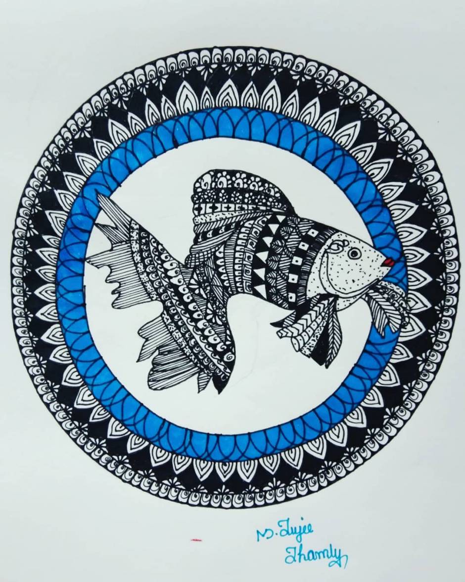 Fish mandala art