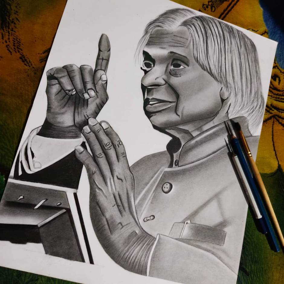 Colour Pencil sketch of Dr. APJ Abdulkalam, Size: A4 at Rs 3000/piece in  Coimbatore