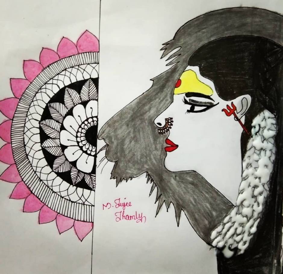 Sketch Goddess Durga Image & Photo (Free Trial) | Bigstock