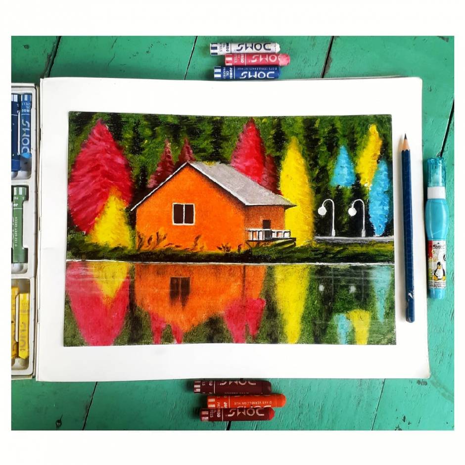 Oil pastels painting