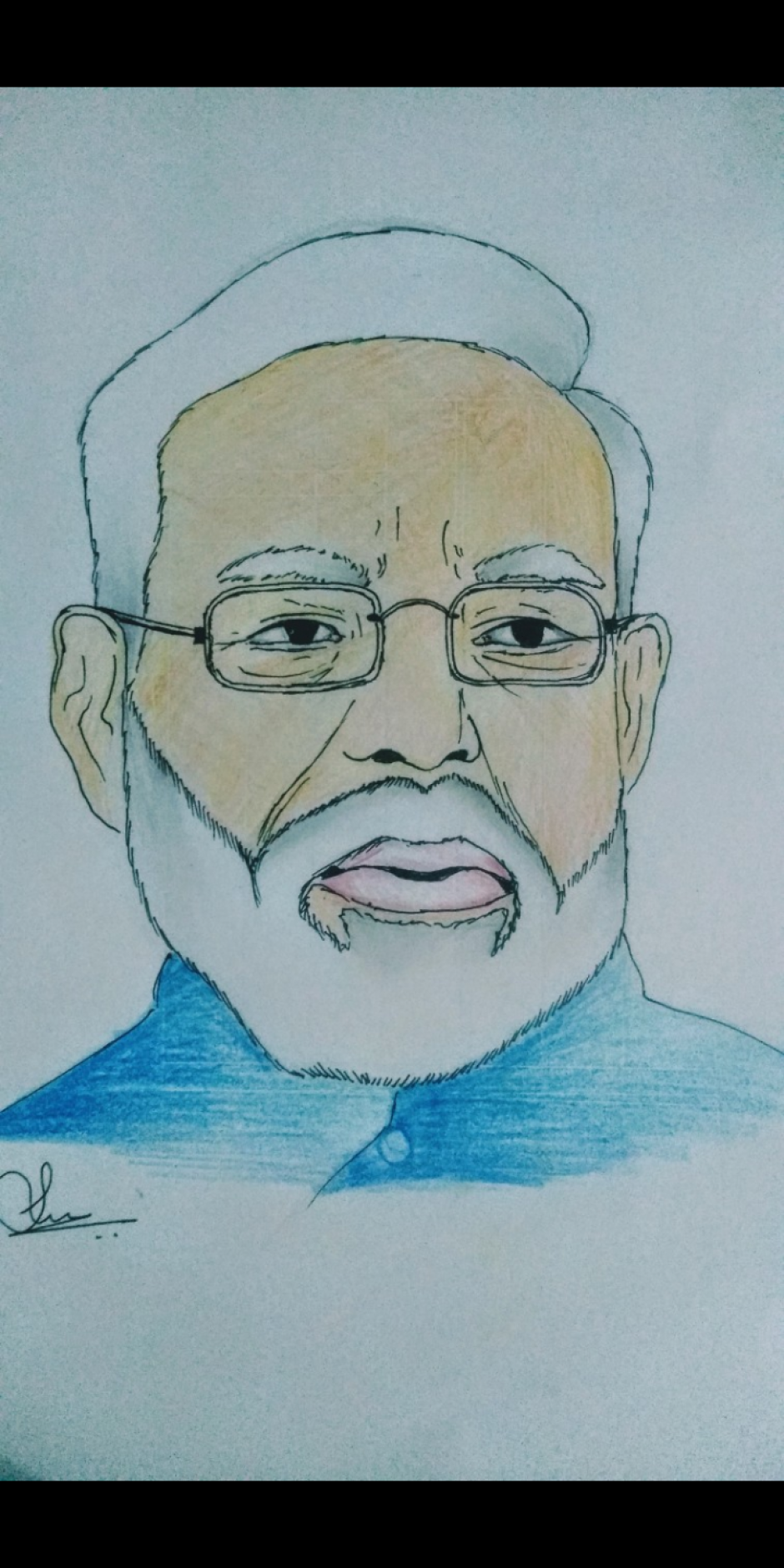Great Pencil Sketch Of Prime Minister Narendra Modi | DesiPainters.com