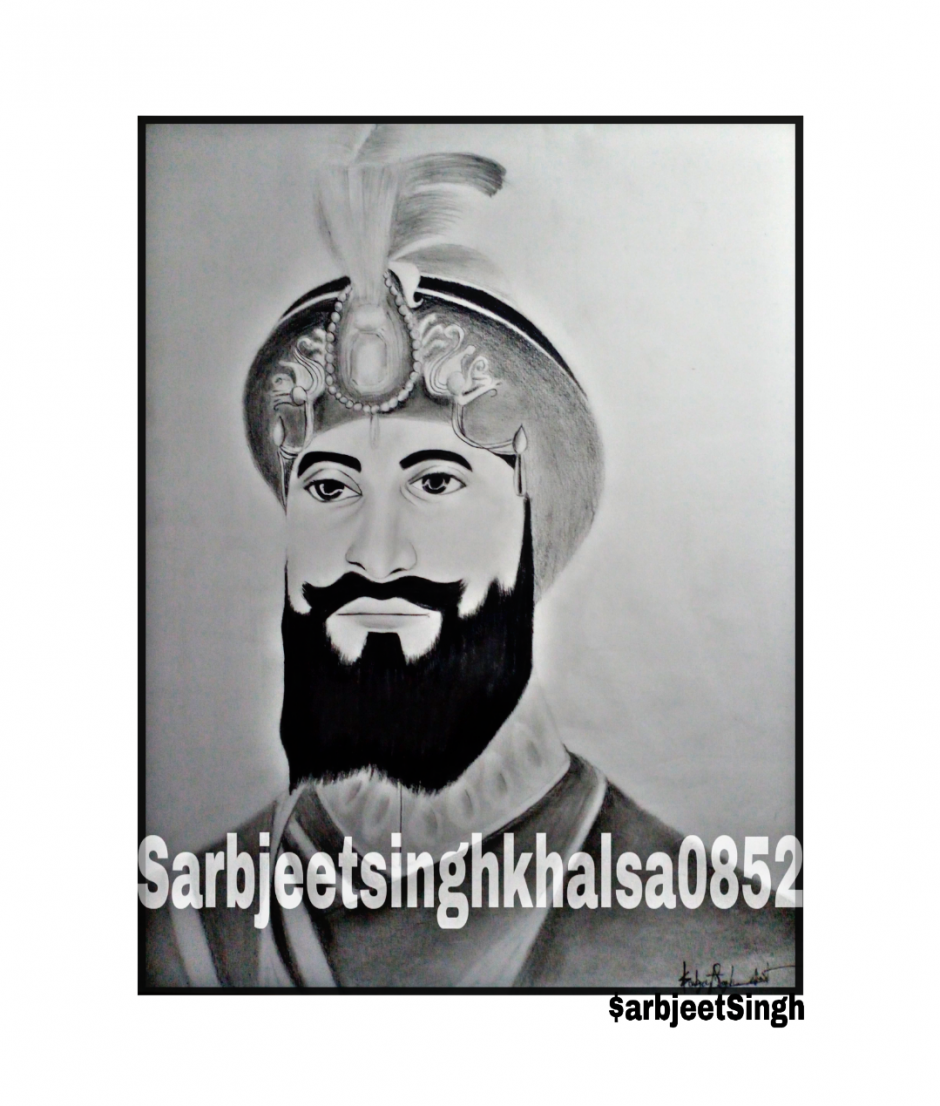 Complete Hand Made Sketch Of Shri Guru Gobind Singh Ji With Graphite  Pencils. at Rs 1500/paper | Pencil Sketch in Jalandhar | ID: 26098033848