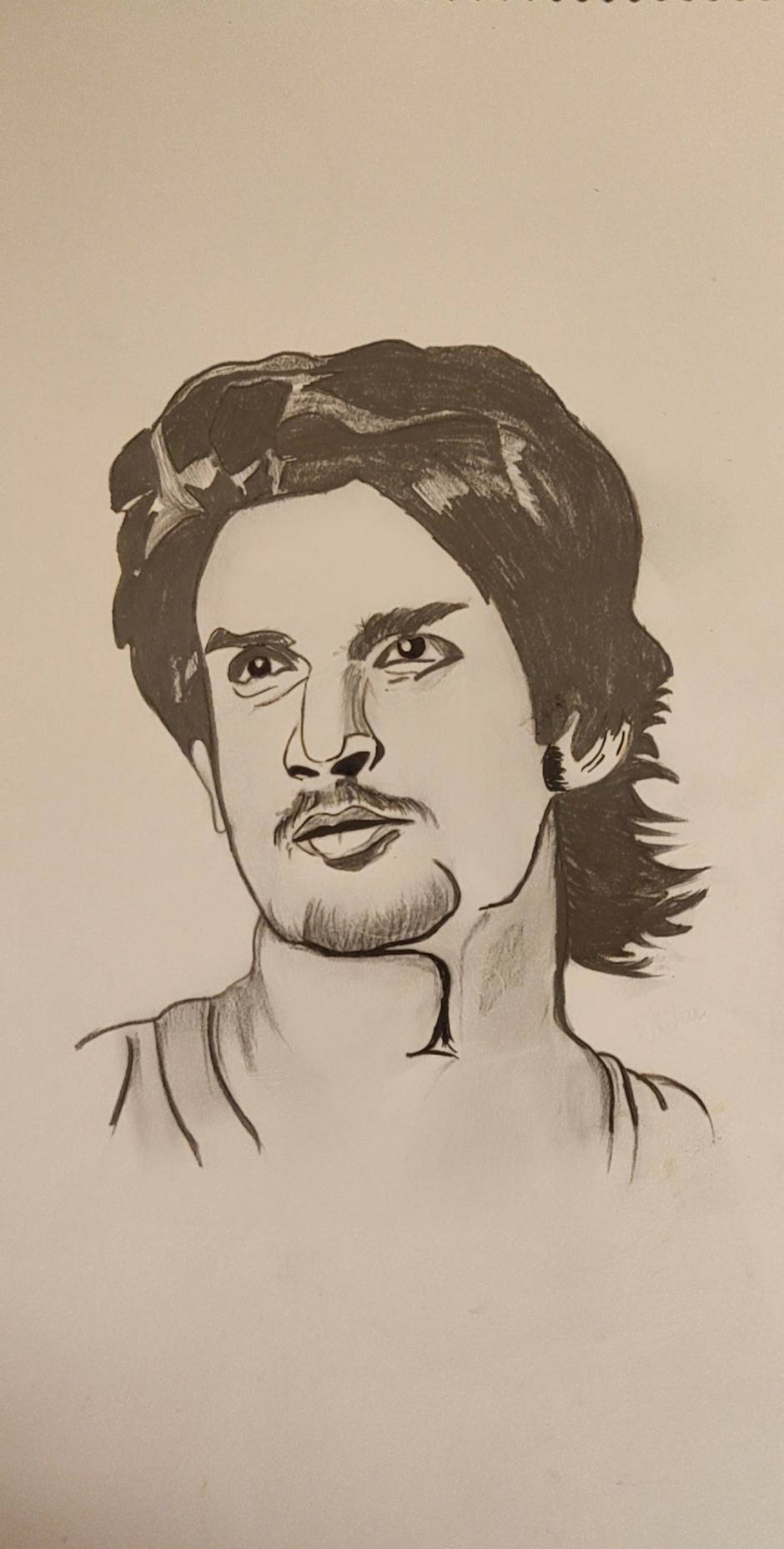 Charcoal and graphite Portrait of a very talented actor Sushant Singh Rajput  . Rest in peace 🙏 : r/drawing
